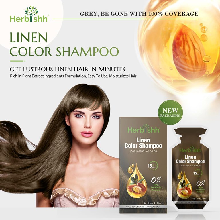 Herbishh Linen PPD-Free Shampoo for Gray Hair, Travel-friendly