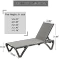 thumbnail image 3 of CoSoTower Patio Chaise Lounge Outdoor Aluminum Polypropylene Chair with Adjustable Backrest, Poolside Sunbathing Chair for Beach, Yard, Balcony (Gray, 2 Lounge Chairs), 3 of 7