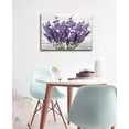 thumbnail image 3 of Modern Artwork Purple Lavender Wall Decor Canvas Wall Art Retro Paintings Style Purple Lavender Flowers Picture on White Vintage Wood Background Rural for Living Room Bedroom Bathroom Decoration, 3 of 6