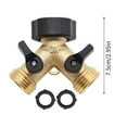 thumbnail image 2 of BUBABOX Garden Hose Splitter 2 Way, Heavy Duty Brass Connector Tap Splitter, Y Splitter 2 Valves with 2 Extra Rubber Washers(B Style), 2 of 8
