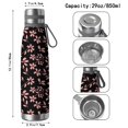 thumbnail image 3 of Floral 29oz Stainless Steel Insulated Thermos with Tea Filter, 360° Printed Travel Bottle, Leakproof BPA-Free,Anti-Slip Base, 304 Inner & 201 Outer, Vacuum Cup,Thanksgiving,Christmas, Spring,Flower, 3 of 6