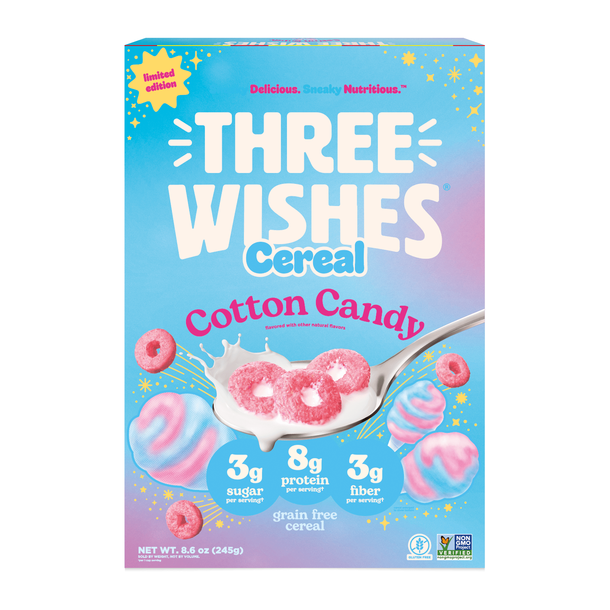 Three Wishes Grain Free Cereal, Cotton Candy, Gluten-Free