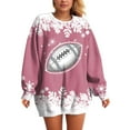 thumbnail image 6 of GEWSEY Womens Football Sweatshirt Sparkly Sequin Rugby Sweatshirts Game Day Pullover Tops Fall Weekend Events Family Outfits (Hot Pink, XL), 6 of 6