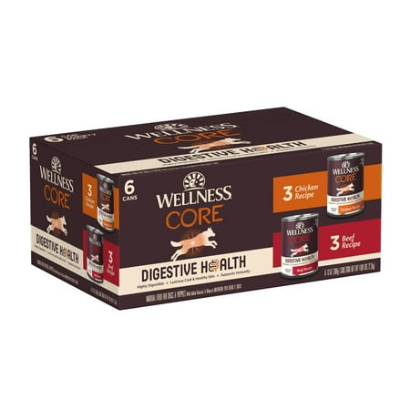 UPC: 0076344087120 | Wellness CORE Digestive Health Chicken & Beef Pate Variety Pack Grain Free Wet Dog Food 13 Ounce Can (Pack of 6)