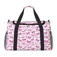thumbnail image 1 of Fotbe Pink bows Bolsa de Viaje con Estampado, Bolsa de Fin de Semana para Mujer con Compartimento para Zapatos, Bolsa de Gimnasio con Bolsillo Húmedo, 1 of 7