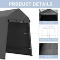thumbnail image 3 of Storage Shed for Outdoors, 6 * 8 FT Portable, Heavy Duty Carport with Roll Up Doors & Vents Outdoor Storage Shed, for Garage Storage Shelter for Motorcyc,Atv and Garden Tools, Black, 3 of 7