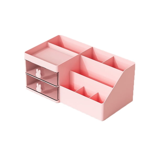 Makeup Organizer Cosmetic Desk Storage Container With Drawers Vanity Holder For Brushes Beauty Products Lipstick Dressing Table Countertop Bathroom Counter Organizers