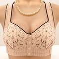thumbnail image 3 of IWRICH Daisy Wireless Bras for the Old Women Floral Printed Push up Bra Full Coverage Lifting Soft Comfortable Bralettes Beige 40, 3 of 3
