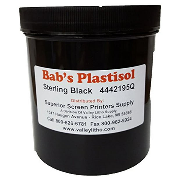 BAB'S Sterling Black Plastisol Screen Printing Ink Quart Walmart