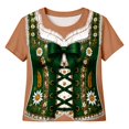 thumbnail image 3 of Womens Graphic T Shirt Crew Neck Short Sleeve Relaxed Fit Tee for Casual Outing Theme Party Coffee,L, 3 of 3