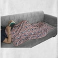 thumbnail image 5 of Botanical Soft Flannel Fleece Throw Blanket, Spring Garden Beauty with Flowers and Swallow Bird Berry Branches, Cozy Plush for Indoor and Outdoor Use, 70" x 90", Coral Pale Pink, by Ambesonne, 5 of 5