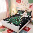 thumbnail image 3 of Manfei Merry Xmas Queen Sheets,Vintage Christmas Winter Snow Queen Sheet Sets,4 Pieces,1 Flat Sheet,1 Fitted Sheet and 2 Pillowcases, 3 of 6