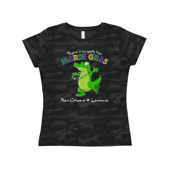 Inktastic There's No Party Like Mardi Gras-alligator Women's T-Shirt