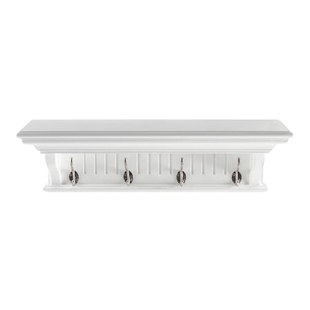 NovaSolo Skansen 4 Hook Coat Rack, Classic White