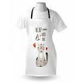 thumbnail image 4 of Valentines Day Apron, Love Cartoon Happy Cat with Hand Written Kiss Me Words, Unisex Kitchen Bib with Adjustable Neck for Cooking Gardening, Adult Size, Warm Taupe Vermilion, by Ambesonne, 4 of 4