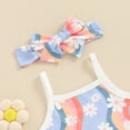 thumbnail image 5 of Okbabeha Newborn Baby Girl Clothes Flower Print Sleeveless Romper With Short Hairband 3 6 12 18 Months Infant Summer Outfit, 5 of 7