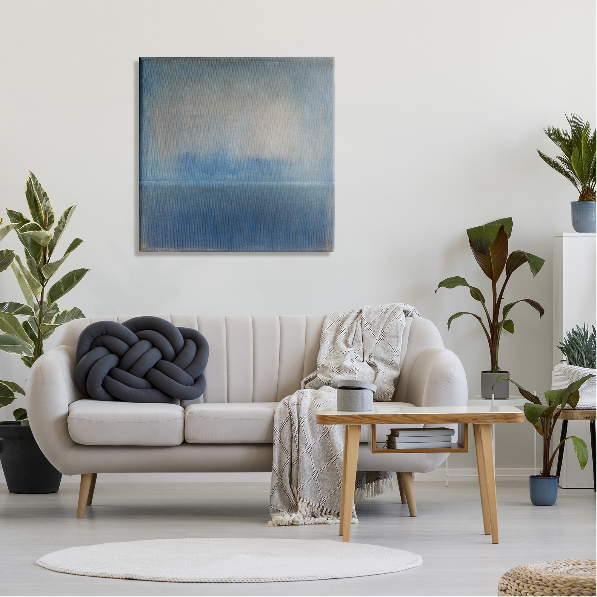 Stupell Industries Obscure Abstract Landscape Blue Weathered Painting Design Painting Gallery Wrapped Canvas Print Wall Art, Design by Tim OToole