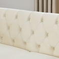 thumbnail image 5 of 58.8" Chesterfield Sofa, Velvet 2 Seater Sofa with Rolled Arms and Nailhead, Modern Loveseat Button Tufted Couch Sofa for Living Room, Bedroom, Office and Apartment, Beige, 5 of 9