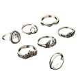 thumbnail image 1 of Personality Trendy Hollow Sunflower Geometric Black Gemstone Set Ring, 1 of 4