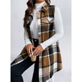 thumbnail image 5 of Cuteduck Womens Plus Size Sleeveless Plaid Vest Wool Blazer Jackets Cardigan Outerwear Fall Winter Tops 1X-4X, 5 of 6
