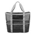 thumbnail image 1 of Bolsa de playa grande Bolsas para piscina, Bolsa de playa de malla para juguetes, toalla, chanclas, tamaño desplegado aproximadamente 42 * 38 * 20 cm, 1 of 6