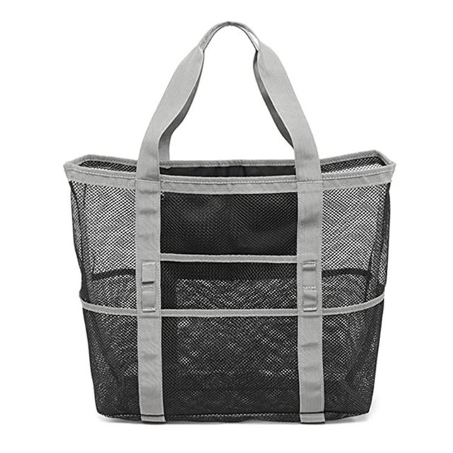 Bolsa de playa grande Bolsas para piscina, Bolsa de playa de malla para juguetes, toalla, chanclas, tamaño desplegado aproximadamente 42 * 38 * 20 cm