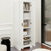 Storage Cabinet with Two Doors for Bathroom, Office, Adjustable Shelf, MDF Board, White