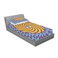 thumbnail image 2 of Ambesonne Vintage Fitted Sheet & Pillow Sham Set, Color Hypnotic Circles, Twinxl, Multicolor, 2 of 2