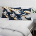 thumbnail image 4 of Navy Blue Marble Body Pillow Cover, Pillowcase Protectors with Zipper, Breathable Decorative Throw Pillow Case Cover, Gold Modern Art Pillow Shams for Couch Sofa 24x36Inch, 4 of 8