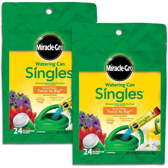 Miracle-Gro Watering Can Singles All Purpose Water Soluble Plant Food, 2 Pack