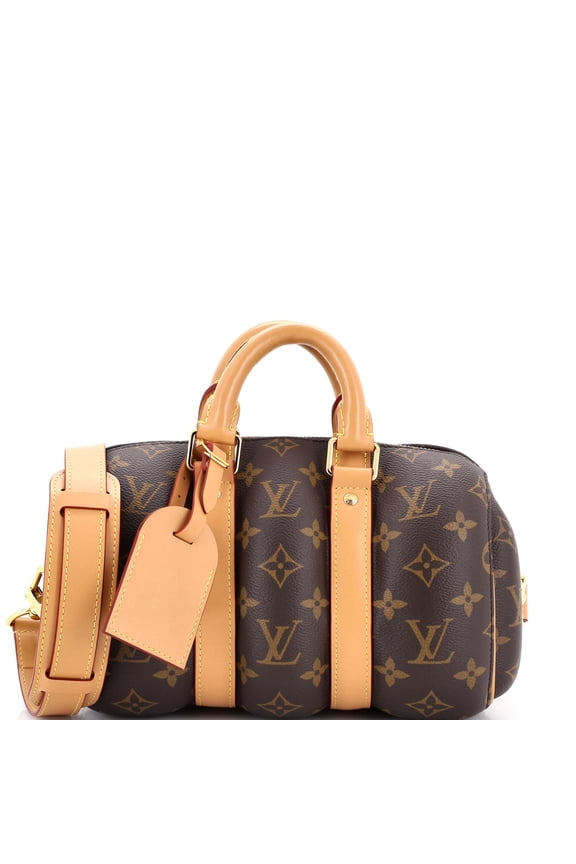 Pre-Owned Keepall Bandouliere Bag Blown Up Monogram Canvas 25 By Rebag