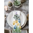 thumbnail image 2 of Watercolors Tulips Cloth Napkins Set of 6 Reusable Dinner Napkins, Spring Butterflies Flowers Leaves Plants Cocktail Napkin Washable Table Napkins for Wedding/Holiday Party/Baby Shower 20"x20", 2 of 7