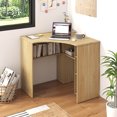 thumbnail image 3 of Costway L-Shaped Computer Desk with Storage Shelves Adjustable Shelf for Home Office Natural, 3 of 10