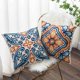 thumbnail image 1 of Fundas de cojines Funda de almohada decorativa azul Juego de 4 fundas de cojines bohemios de lino 18 X 18 pulgadas para sofá Cama de coche Sala de estar, 1 of 2