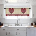 thumbnail image 5 of Sheer Valance Curtains for Kitchen Living Room Decor, Happy Valentine''s Day Red Rose Loving Heart Semi Sheer Curtain Voile Valance Rod Pocket Window Treatment Short Curtain Panel 54"x18", 5 of 6