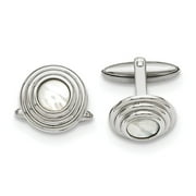 BLACK BOW JEWELRY COMPANY Stainless Steel Mother of Pearl Polished Cuff Links