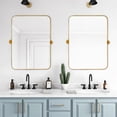thumbnail image 2 of MAYEERTY 32"x24" Bathroom Mirror for Wall,Gold Framed Rectangle Mirror with Rounded Corner, 2 of 9