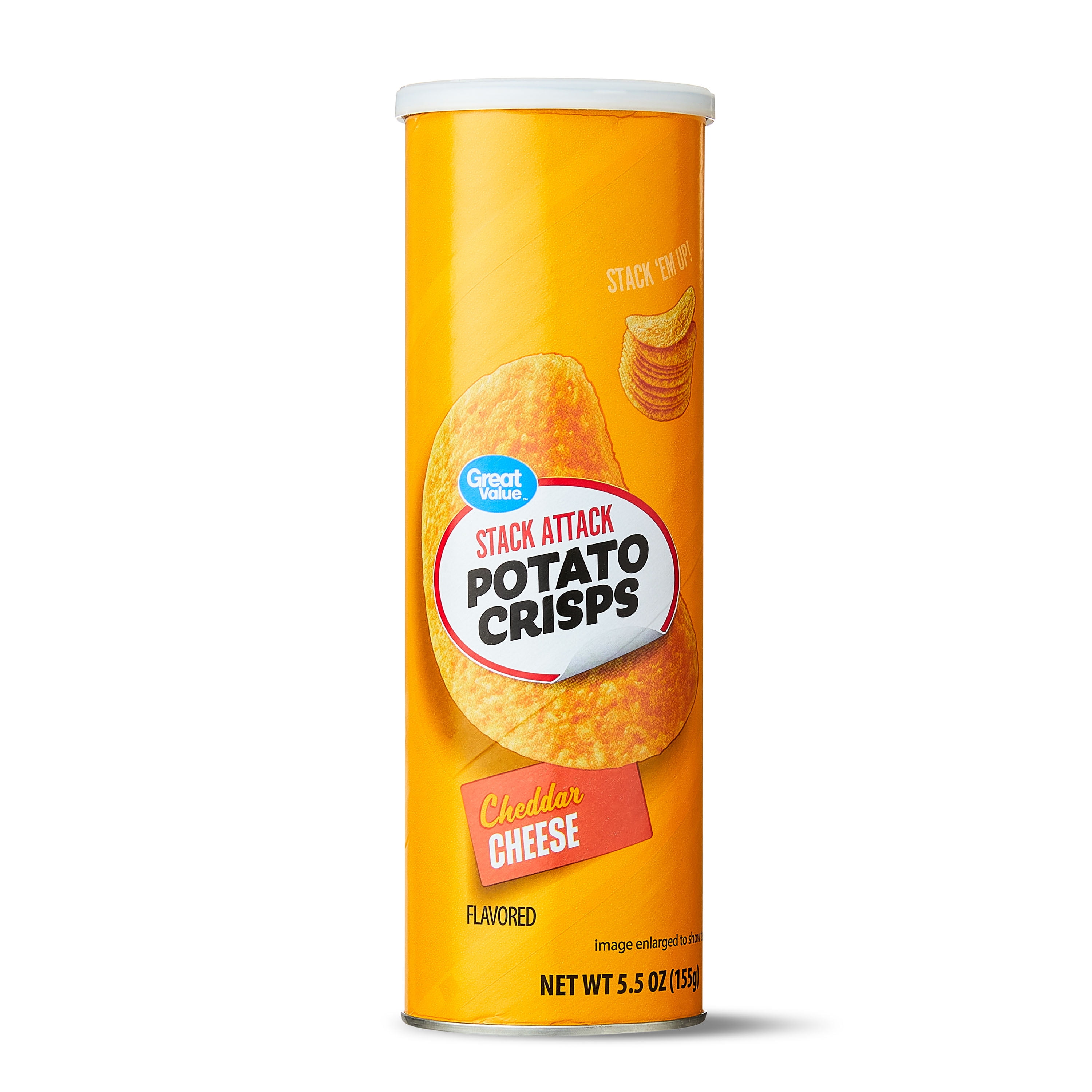Great Value Stack Attack Cheddar Cheese Potato Crisps, 5.5 oz