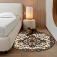thumbnail image 3 of Boho Ethnic Round Area Rug 4 FT, Non Slip Indoor Outdoor Rug, Vintage Bohemian Traditional Floral Classic Washable Soft Circular Carpet Non-Shedding Floor Mat for Coffee Table Nursery Foyer Balcony, 3 of 8
