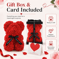 thumbnail image 2 of Rose Bear Gift for Women, Decorative Flower Teddy Bear with Gift Box and Card, Flower Bear Gifts for Girlfriend Mom, Valentines Day Mothers Day Gifts, 2 of 7