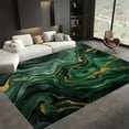 thumbnail image 2 of Living Room Rugs Non-Slip Carpet, Marble Gold Lines Rug Machine Washable Rectangle Rug, Emerald Green Decoration Carpet, Soft Low Pile Floor Decorate Carpets For Bedroom, 2 of 6
