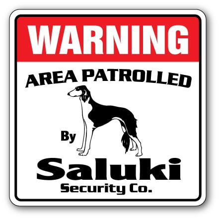 SALUKI Security Decal Area Patrolled pet kid warning guard owner fun dog