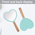 thumbnail image 3 of Hand Held Mirror With Handle For Makeup,Small Cute Wood Hand Mirror-Heart Shape - blue, 3 of 5
