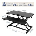 thumbnail image 6 of 32 Inch Height Adjustable Sit to Stand Desk Converter Dual Monitor Laptop Workstation with Wide Keyboard Tray Black, 6 of 9