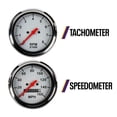 thumbnail image 4 of 6-Gauge Vehicle Instrument Kit: White Face, 3-3/8" Mechanical Speedometer & Tachometer, 2-1/16" Fuel, Temp, Oil & Volt Gauges, Stainless-Steel Bezel, Incandescent Lighting, Easy Installation, 4 of 12