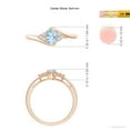 thumbnail image 4 of ANGARA Natural Oval Aquamarine Bypass Ring with Trio Diamond Accents in 14K Rose Gold for Women (Size-6x4mm) | March Birthstone, Anniversary, Jewelry Gift for Women | Natural Aquamarine Ring, 4 of 9