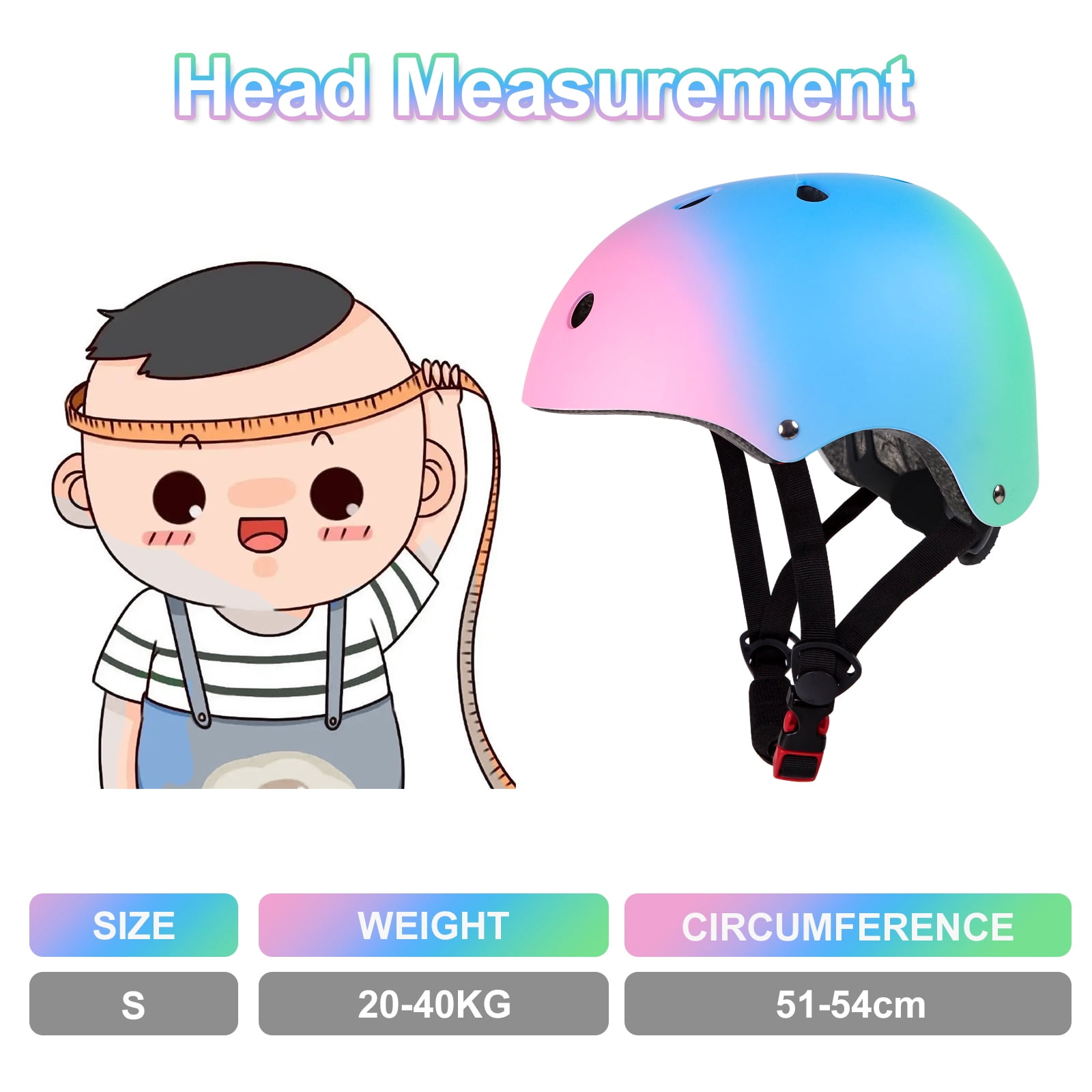Wdmiya Kids Helmet, Toddler Bike Helmet, Cycling Helmet with Knee Pads Elbow Pads Wrist Guards, Baby Multi-Sport Adjustable Skateboard Helmet for Kids Boys Girls gifts Helmet for Age 2+, Colorful, S