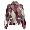 thumbnail image 5 of Jackets for Women Winter Coat Jackets Flannel Stand Collar Jacket(Abstract Geometric Maroon Pattern,Size:S-4XL), 5 of 7