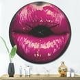 thumbnail image 2 of Designart 'Purple Woman Lip Makeup ' Modern Wood Wall Clock, 2 of 5