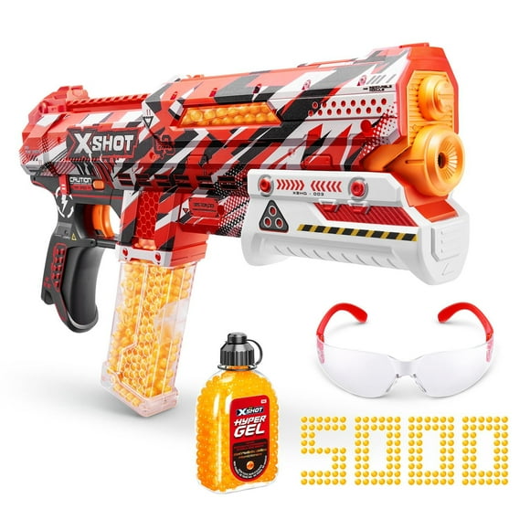 Pistolet Clutch Hyper Gel XSHOT (5000x Boulettes Hyper Gel) par ZURU Mousse Blaster pour gamins